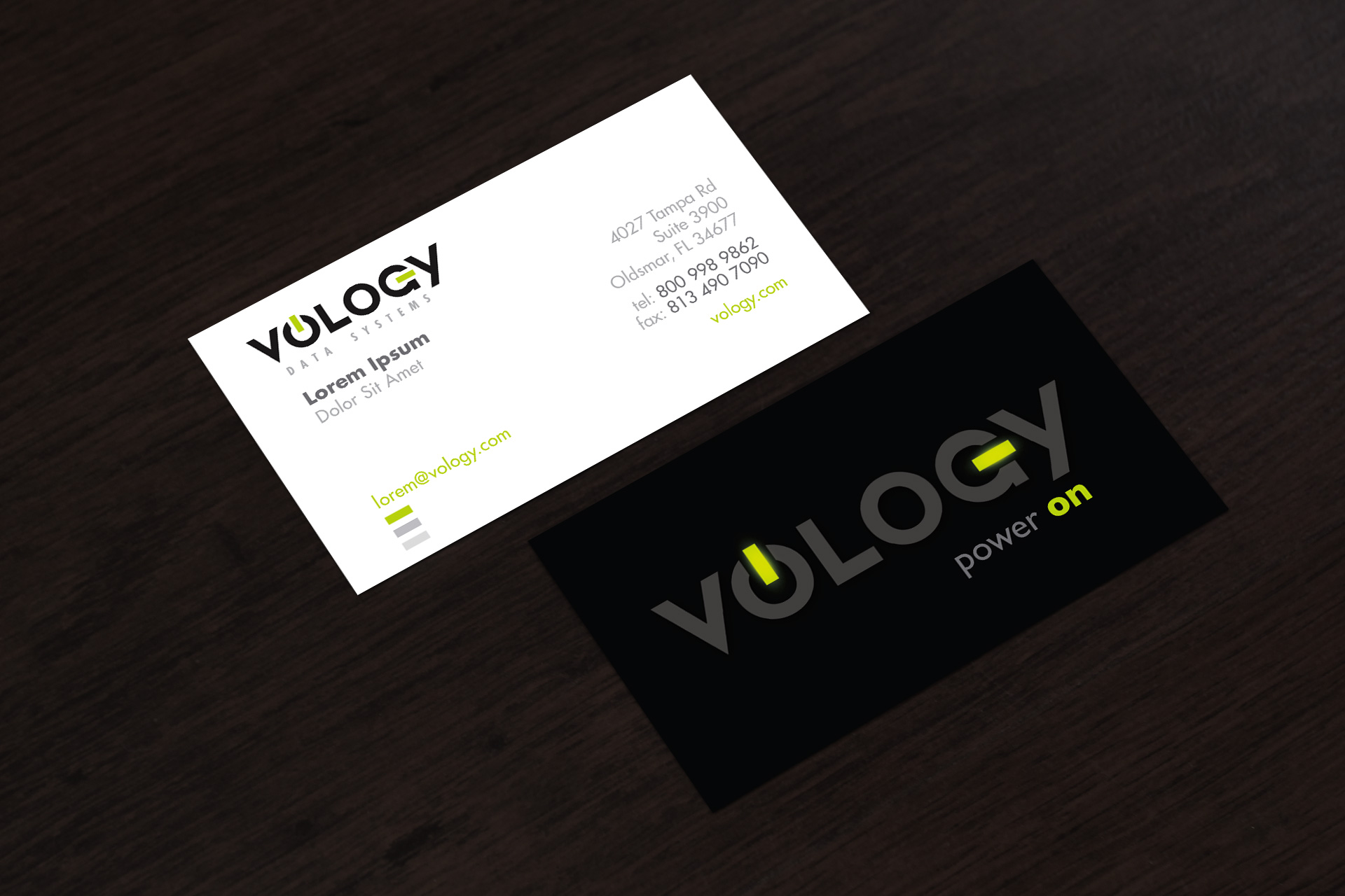 Business cards (front and back)