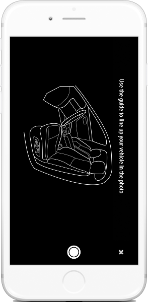 Guided interior vehicle photos (viewfinder)