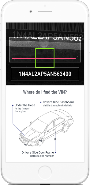 Wireframe: VIN scanner