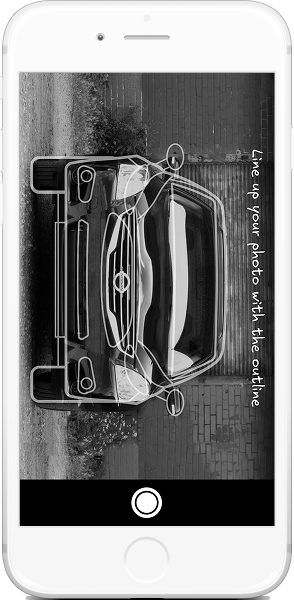 Wireframe: Guided exterior vehicle photos (viewfinder)