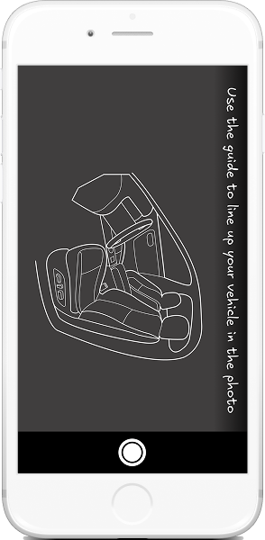 Wireframe: Guided interior vehicle photos (viewfinder)