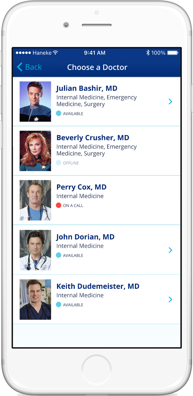 Patients could see doctors' availability and select a provider