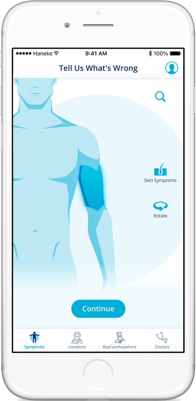 The new body diagram zooms independently of the background, giving the appearance of 3D space