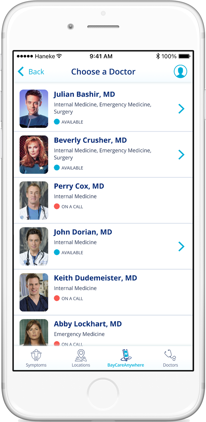 Updated doctor selection