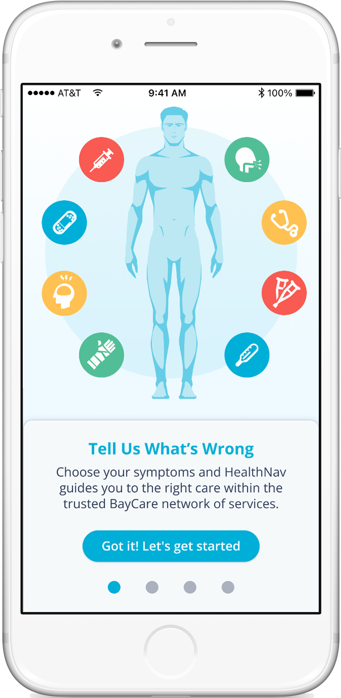 Animated body diagram onboarding showed body regions highlighting and zooming