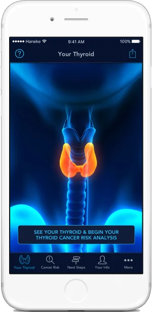 "Holographic" 3D representation of the user's thyroid